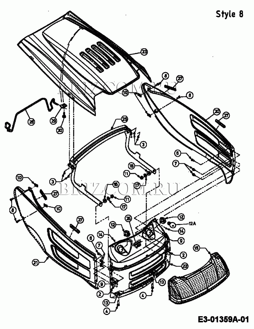 Капот 8-Style МТД JE 130 13AA478E678 (2000)