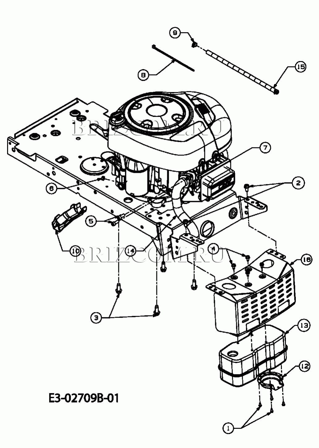 Аксессуары двигателя МТД LF 125 13AH773F600 (2008)