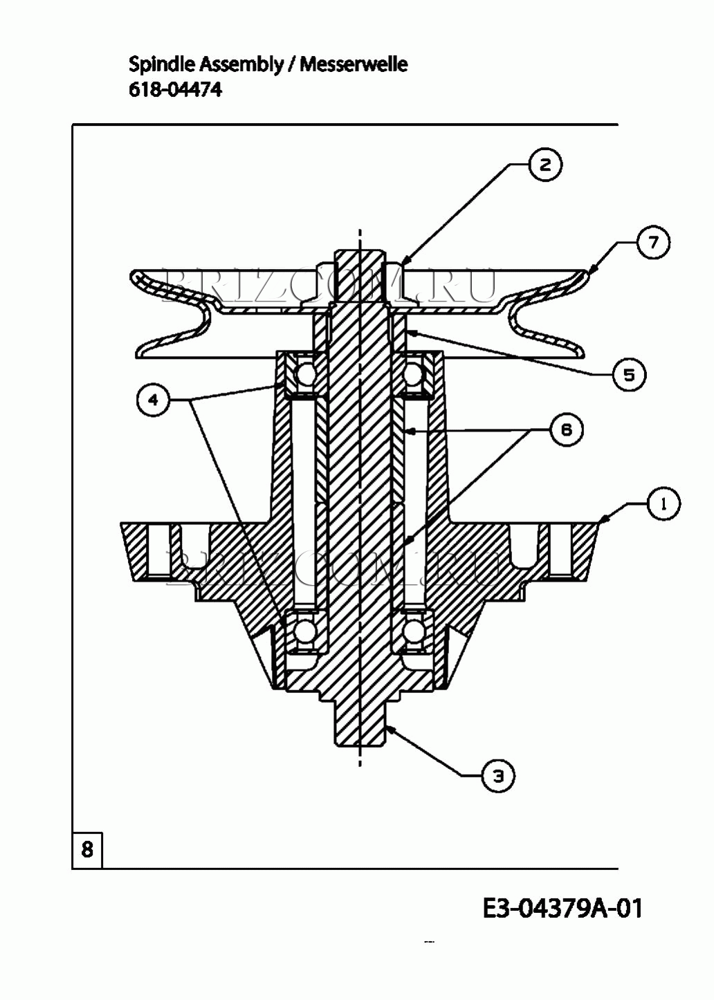 Шпиндель 618-04474 МТД LF 125 13AH773F600 (2008)
