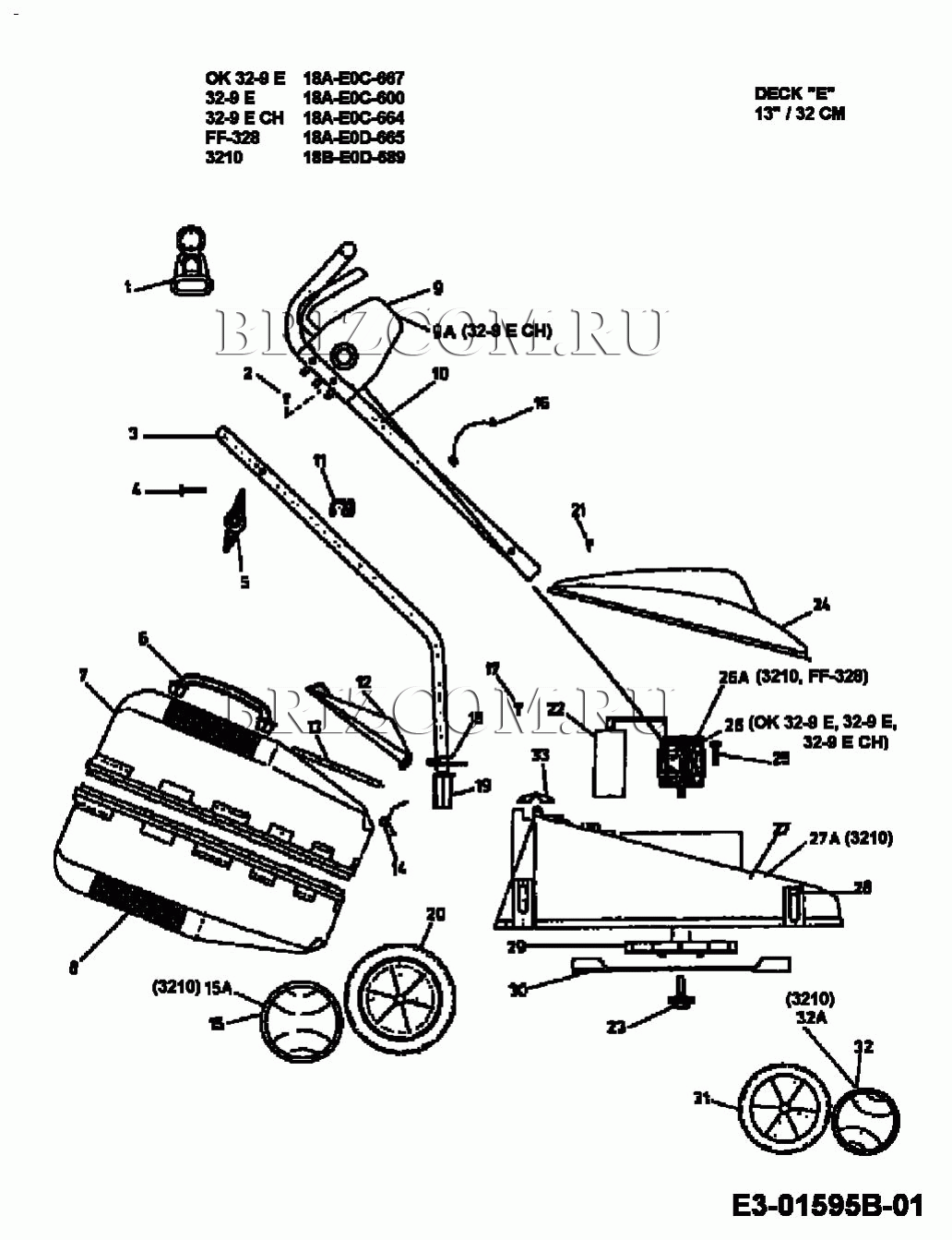 Запчасти для МТД 32-9 E 18A-F0J-600 (2003)