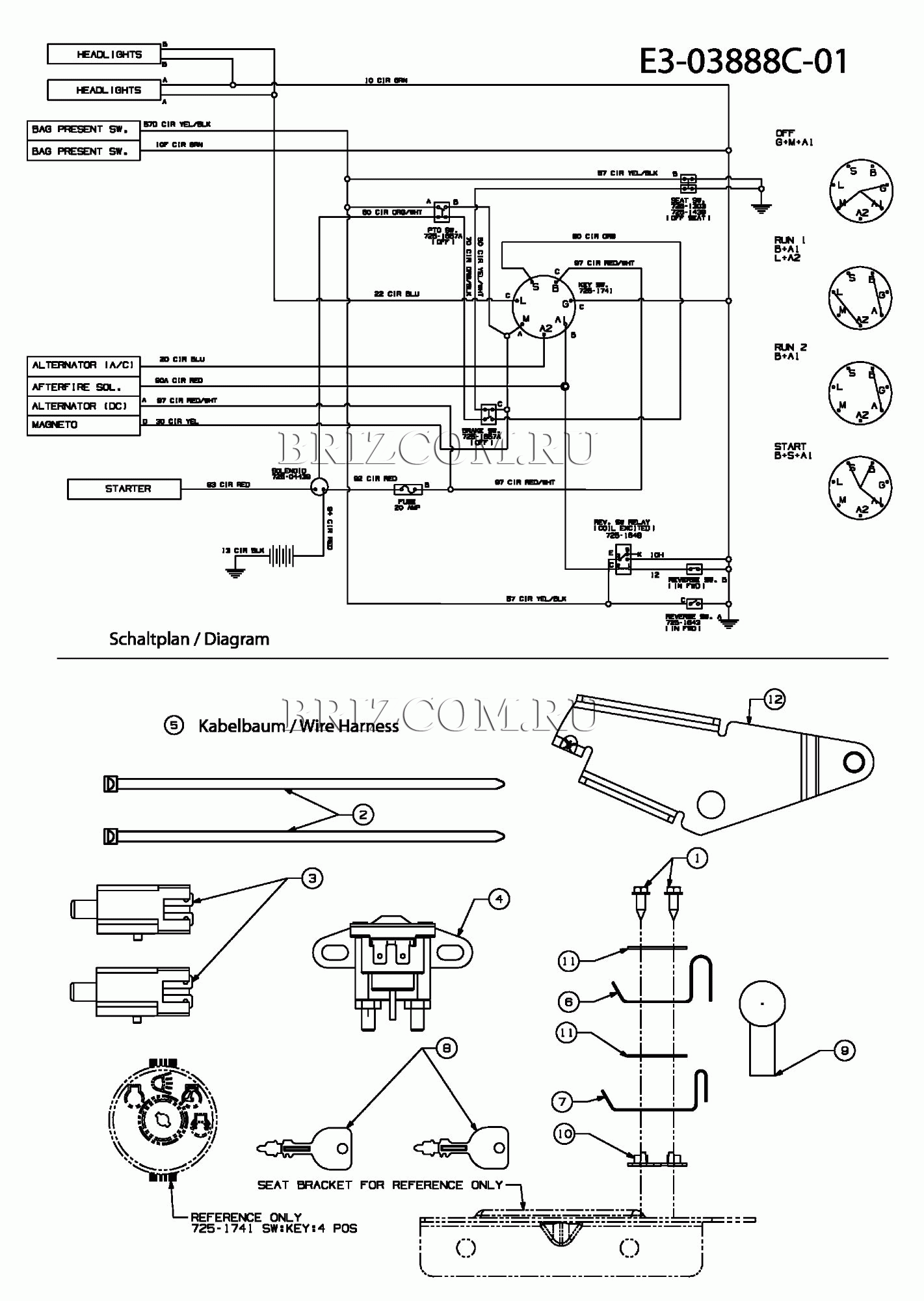 Электрические детали, Монтажная схема МТД LN 155 13AM773N600 (2009)