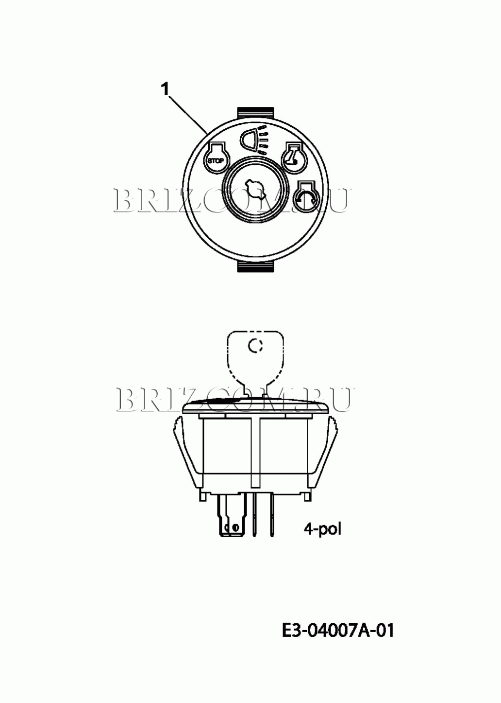 Выключатель зажигания МТД PLATINUM SD 25/107 H 13AI793G686 (2010)