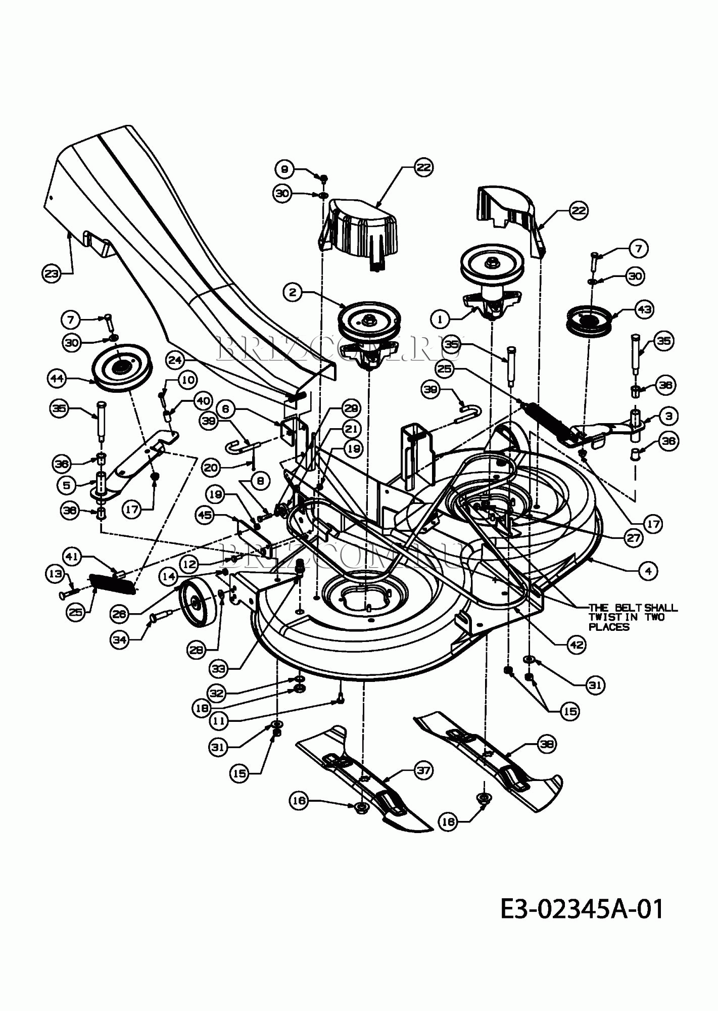 Дека газонокосилки N (40/105cm) МТД RH 175/105 A 13A3488N600 (2005)