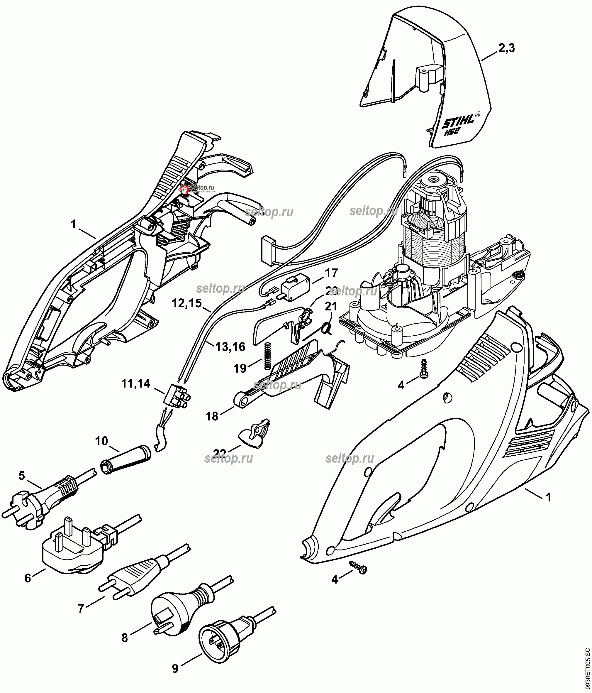Картер двигателя для электроножниц Stihl HSE 42, HSE 52
