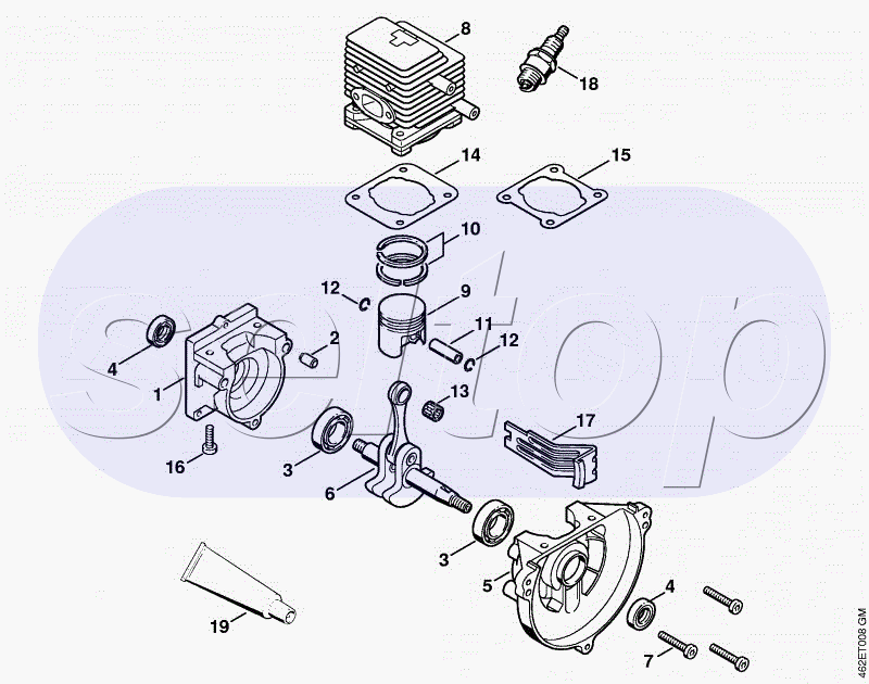 Картер. Цилиндр STIHL KM 85 R