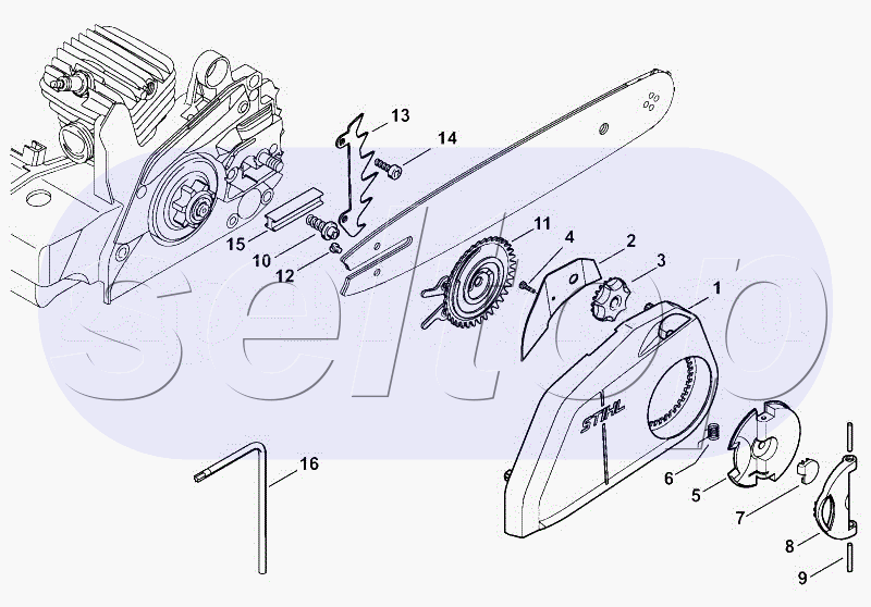 Быстродействующее натяжное устройство цепи STIHL 025