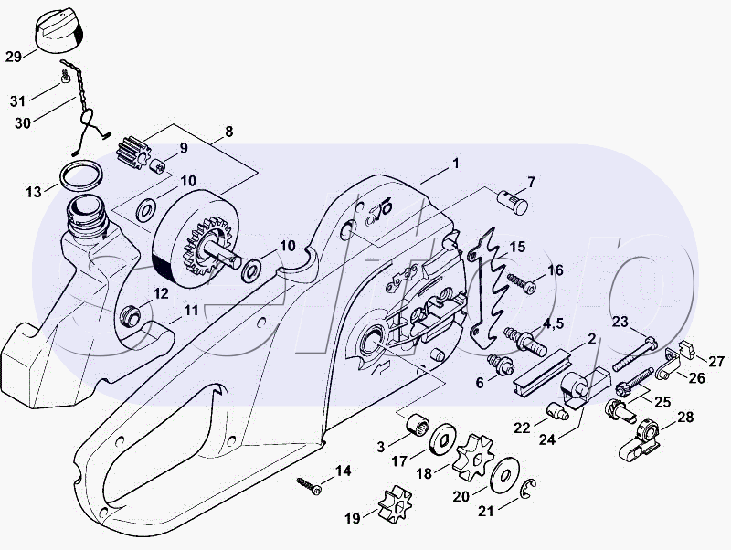 Корпус рукоятки MSE 140 C, MSE 160 C, MSE 180 C, MSE 200 C STIHL MSE 160 C