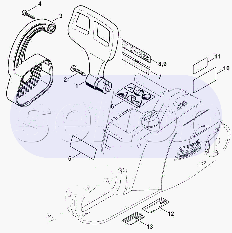 Приспособление для защиты рук MSE 140 C, MSE 160 C, MSE 180 C, MSE 200 C STIHL MSE 160 C