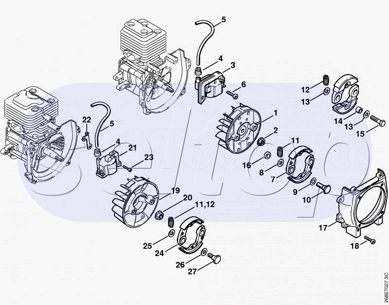 FR 135, 145: Система зажигания. Муфта STIHL FR 135