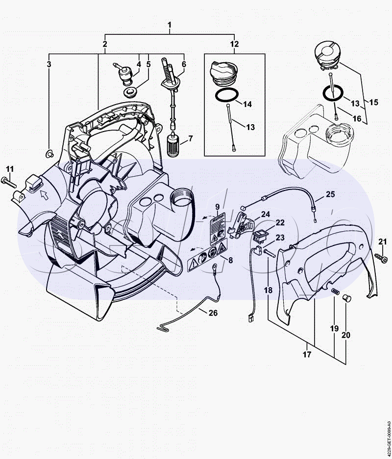 Корпус вентилятора, внутренний BG 45, 55 (04.2001), (45.2001), (18.2002) STIHL BG 55