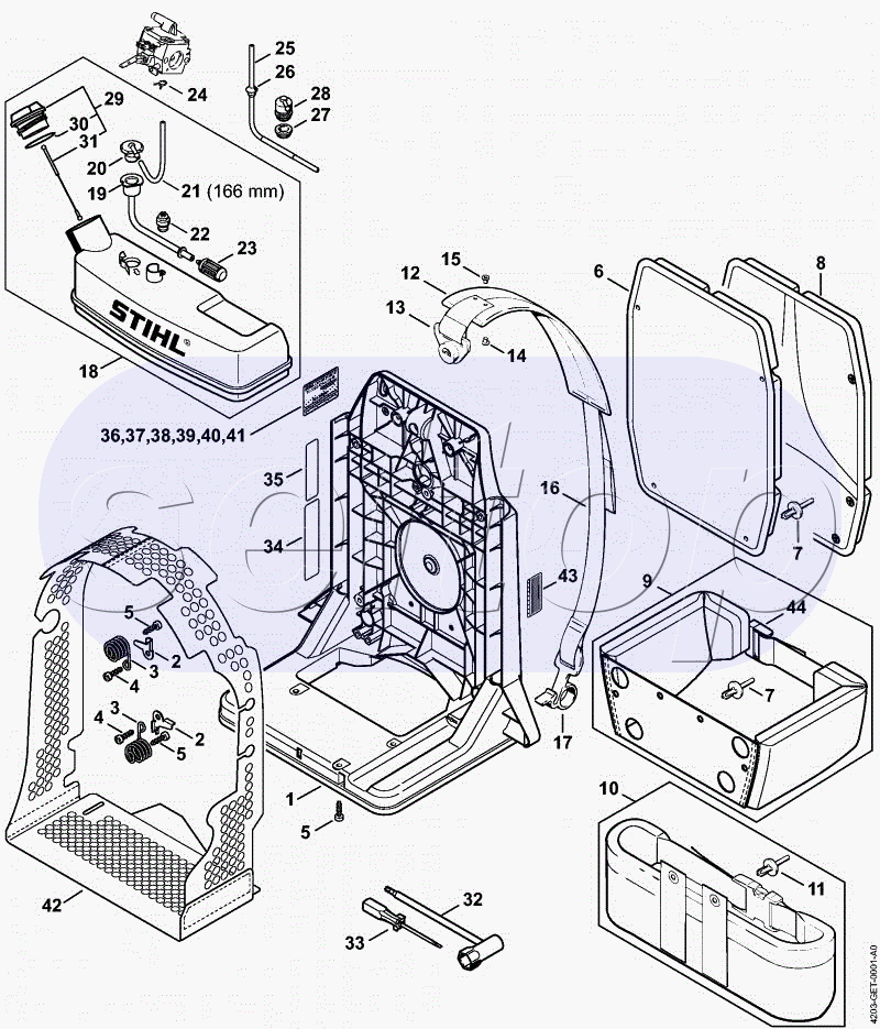 Опорная плита для ношения устройства на спине STIHL BR 420 C