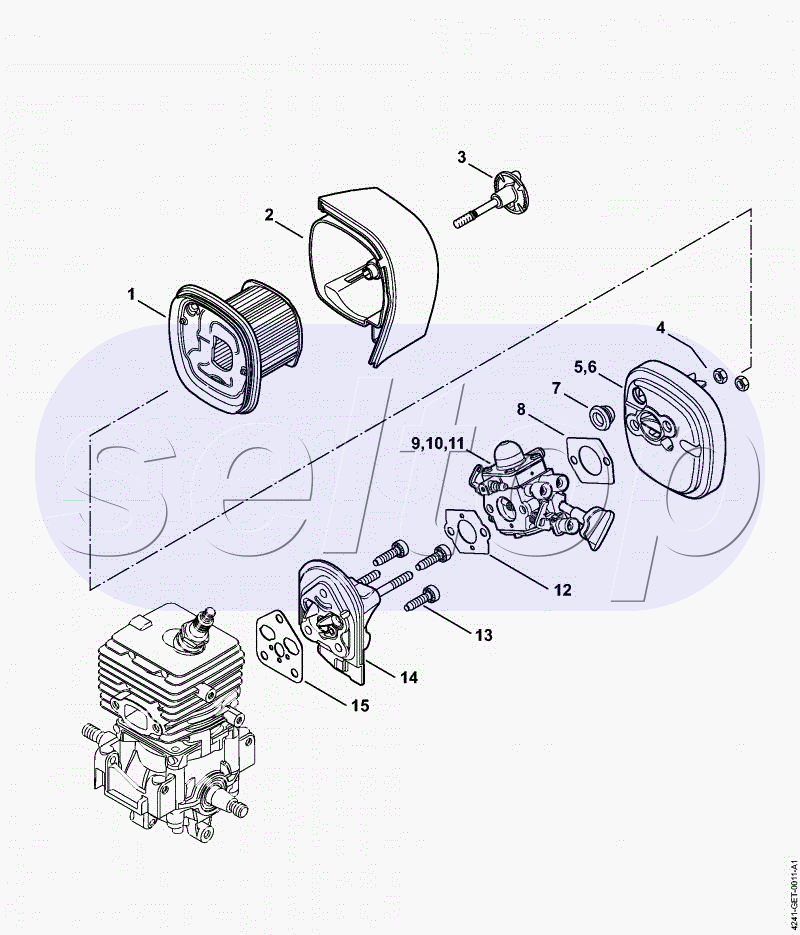SH 56, SH 86: Воздушный фильтр HD. Промежуточный фланец STIHL SH 56 C