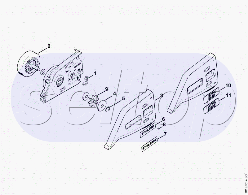Крышка цепной звёздочки (13.98), (40.94) STIHL E 220