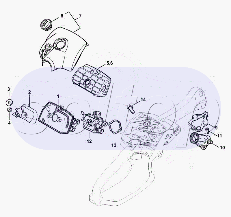Воздушный фильтр, карбюратор STIHL MS 194 C-E