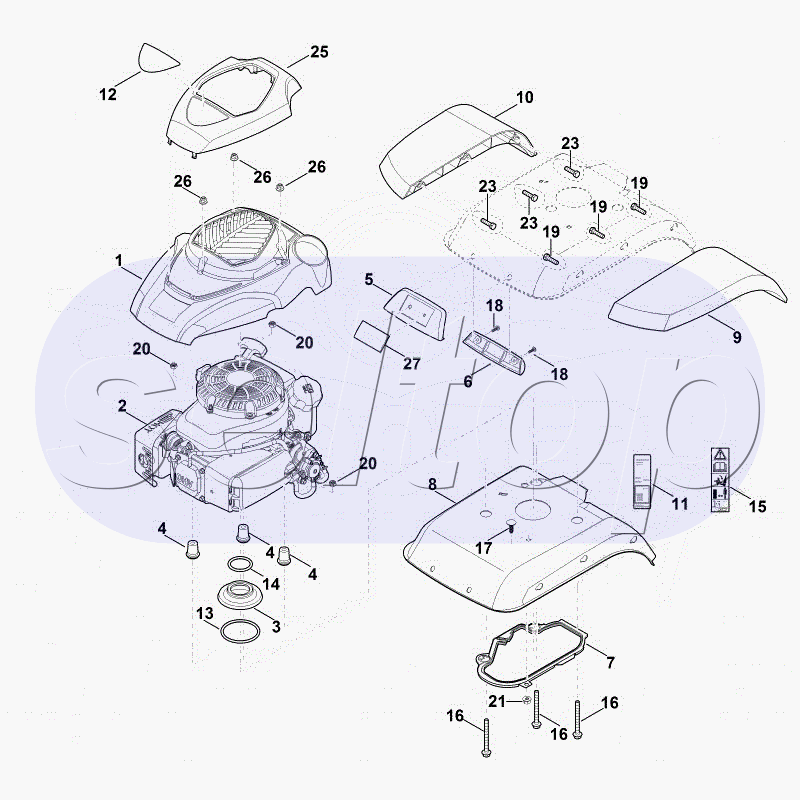 Кожух, двигатель STIHL MH 585.0