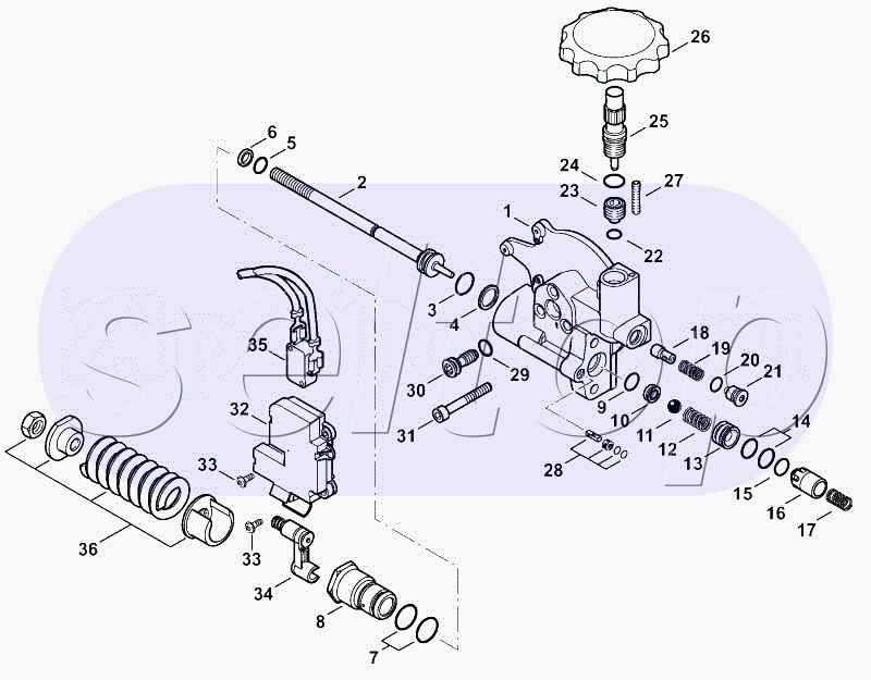 Регулировочный предохранительный блок, распределительный поршень STIHL RE 462