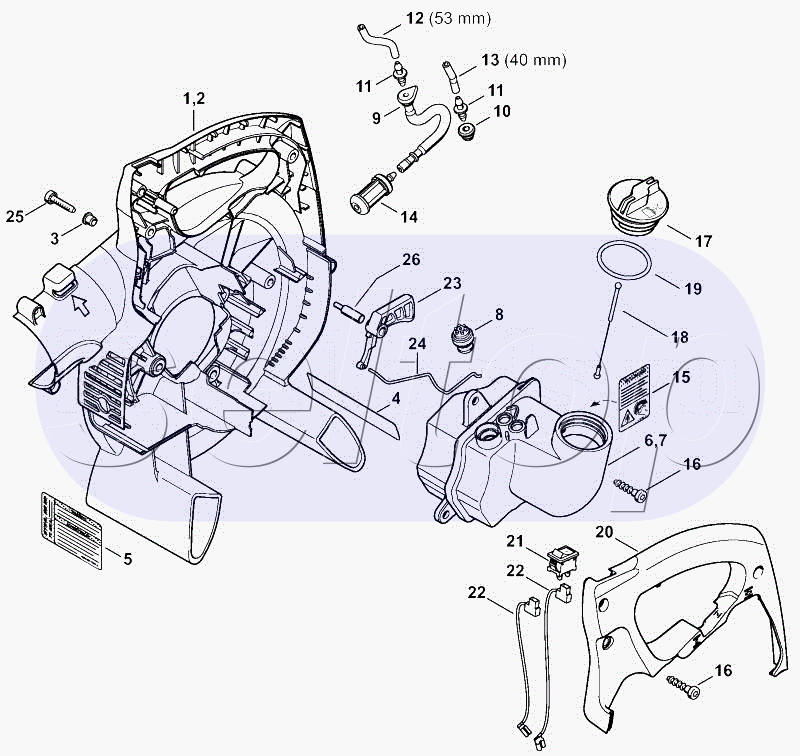 Корпус вентилятора, внутренний STIHL BG 50