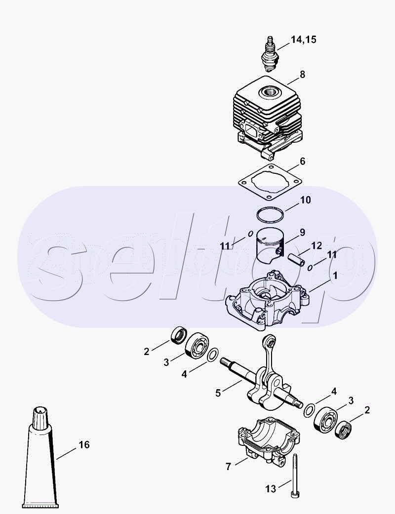 Картер, поршневая группа STIHL BG 50
